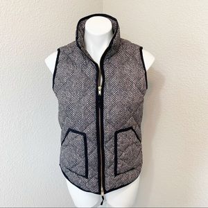 J. Crew Herringbone Excursion Down Quilted Vest